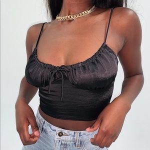 Princess Polly Estelle Crop Top Black